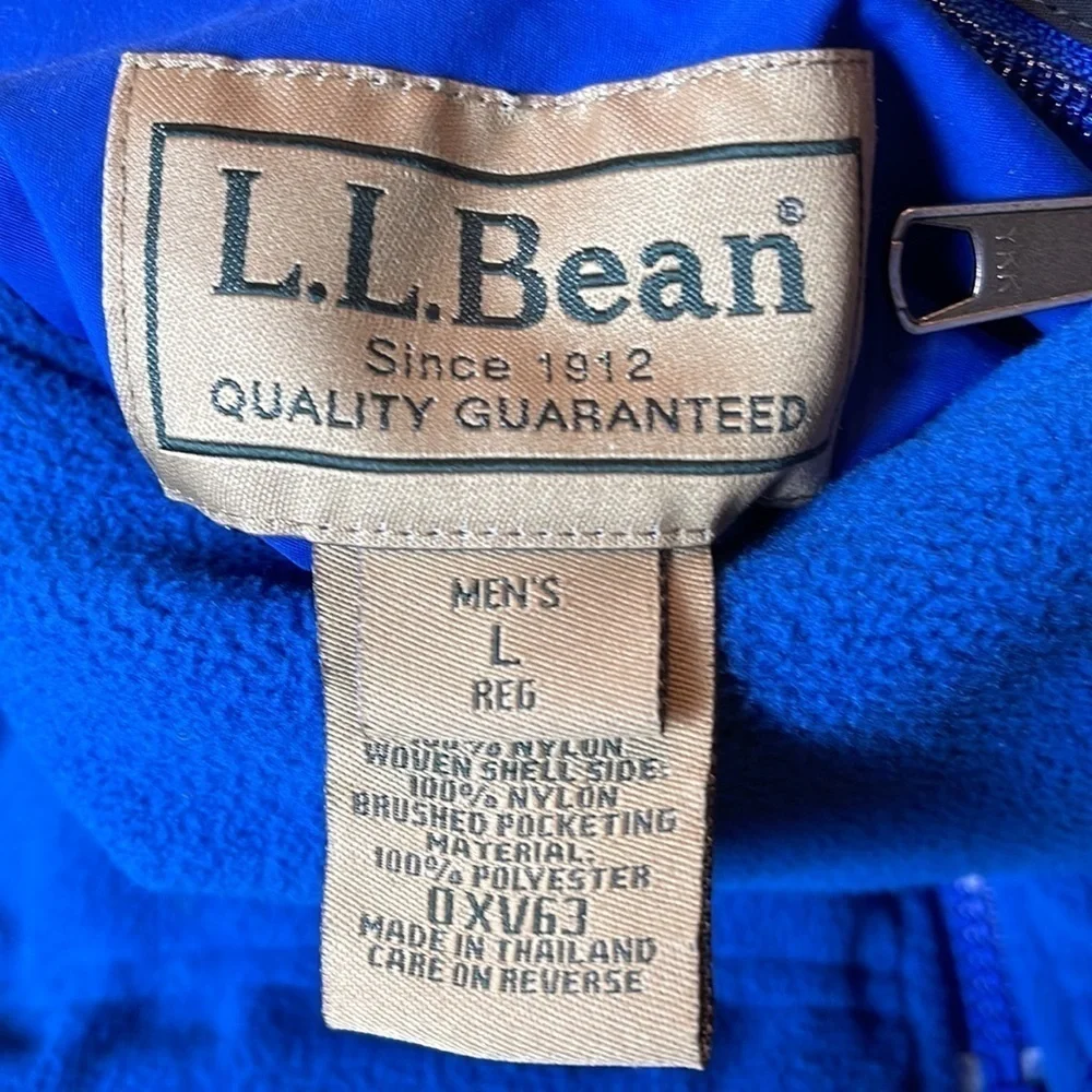 LL Bean Mens Reversible Winter Jacket | Size Large Regular | Color Blue - Picture 5 of 11